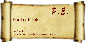 Perin Elek névjegykártya